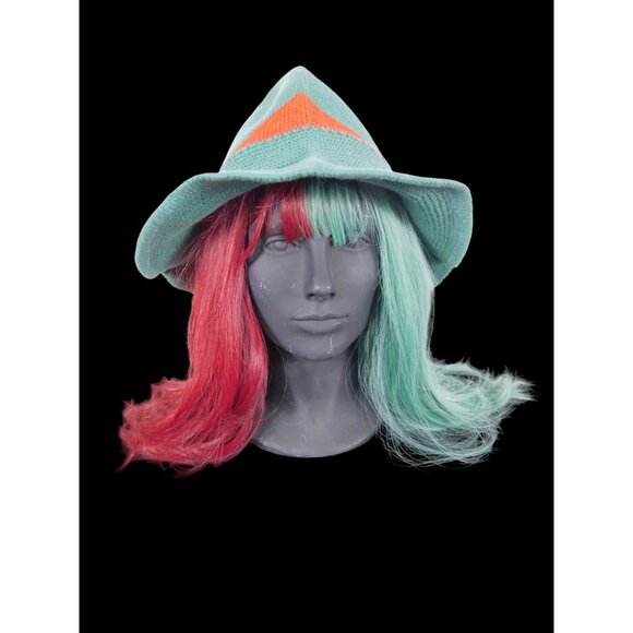 Green Knit Witch Hat - Soft Point Brim - New - Witchcore Cottagecore Hedge Witch - Picture 3 of 12